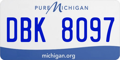 MI license plate DBK8097