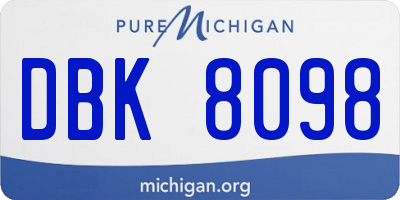 MI license plate DBK8098