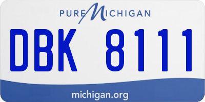 MI license plate DBK8111