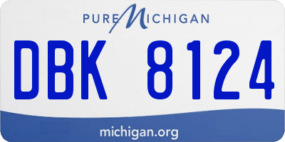 MI license plate DBK8124