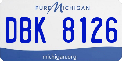 MI license plate DBK8126
