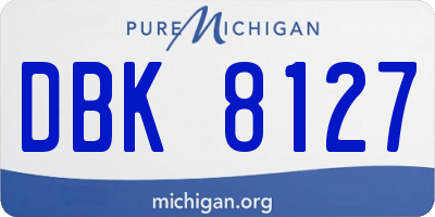 MI license plate DBK8127