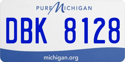MI license plate DBK8128