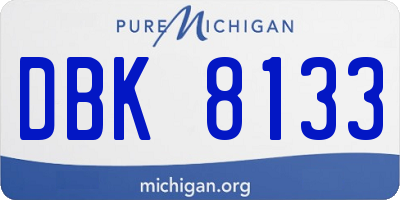 MI license plate DBK8133