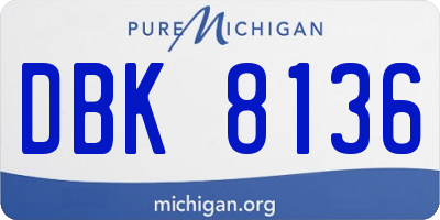 MI license plate DBK8136