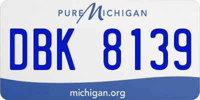 MI license plate DBK8139