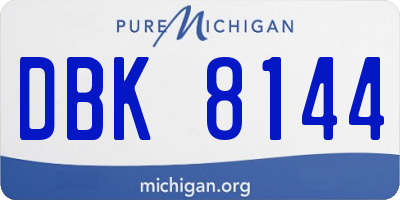 MI license plate DBK8144