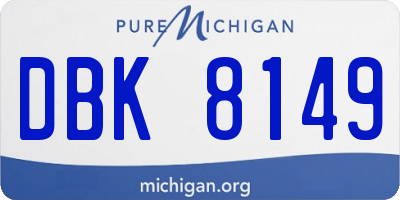MI license plate DBK8149