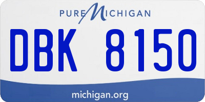 MI license plate DBK8150