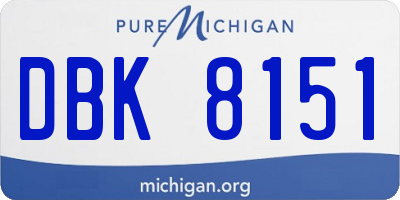 MI license plate DBK8151