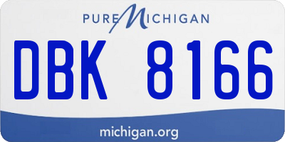 MI license plate DBK8166
