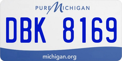 MI license plate DBK8169