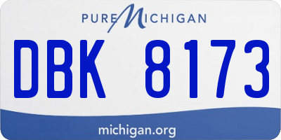 MI license plate DBK8173