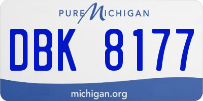 MI license plate DBK8177