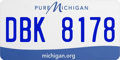 MI license plate DBK8178