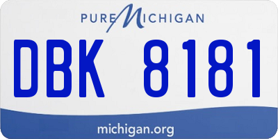 MI license plate DBK8181
