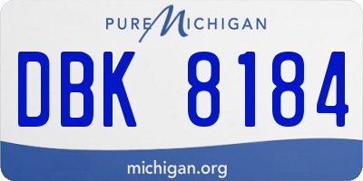 MI license plate DBK8184