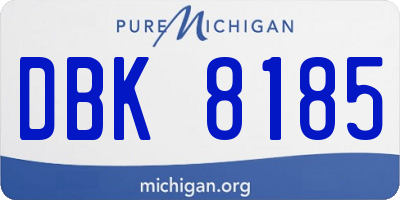 MI license plate DBK8185