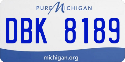 MI license plate DBK8189