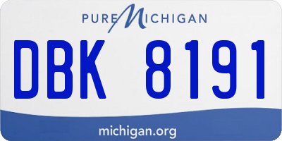 MI license plate DBK8191