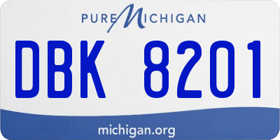 MI license plate DBK8201
