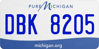 MI license plate DBK8205
