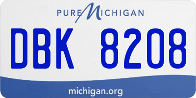 MI license plate DBK8208