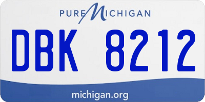 MI license plate DBK8212