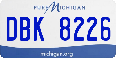 MI license plate DBK8226