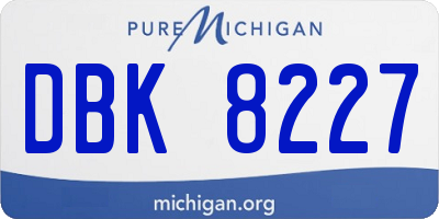 MI license plate DBK8227