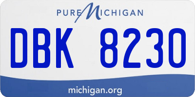 MI license plate DBK8230