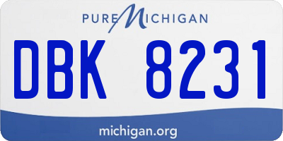 MI license plate DBK8231