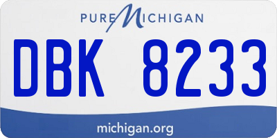 MI license plate DBK8233