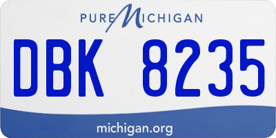 MI license plate DBK8235