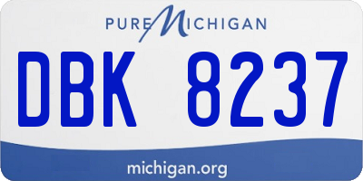 MI license plate DBK8237