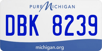 MI license plate DBK8239