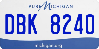 MI license plate DBK8240