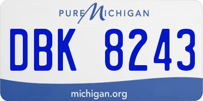 MI license plate DBK8243