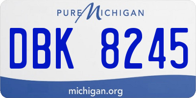MI license plate DBK8245