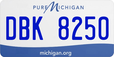 MI license plate DBK8250