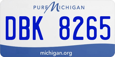 MI license plate DBK8265