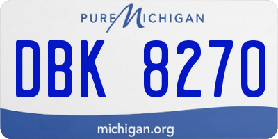 MI license plate DBK8270