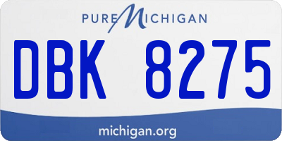 MI license plate DBK8275