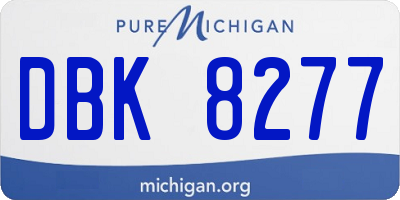 MI license plate DBK8277