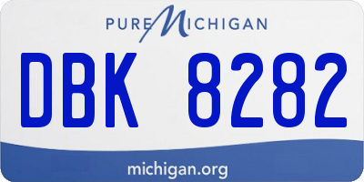 MI license plate DBK8282