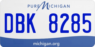 MI license plate DBK8285
