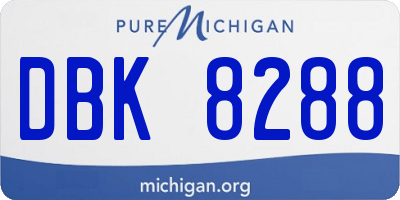 MI license plate DBK8288