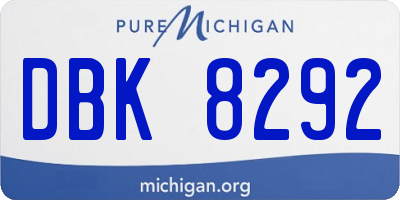 MI license plate DBK8292