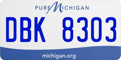 MI license plate DBK8303