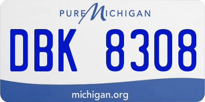MI license plate DBK8308